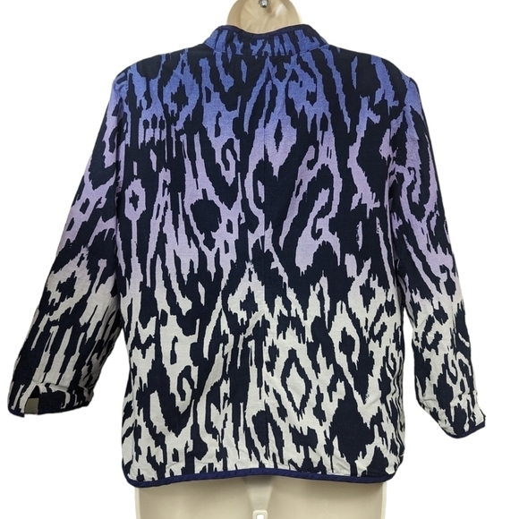 Chico's Ombre Tiger Stripe Blazer Sz 1/M - Picture 4 of 10